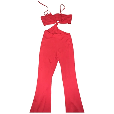 Pre-owned Balmain Red Jumpsuit