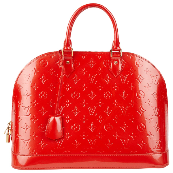 Pre-Owned Louis Vuitton Alma Red Patent Leather Handbag | ModeSens
