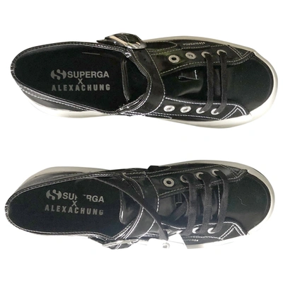 Pre-owned Superga Leather Trainers In Black