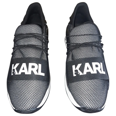 Pre-owned Karl Cloth Low Trainers In Black