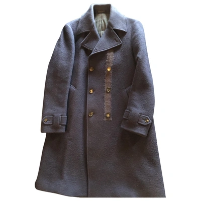Pre-owned Ferragamo Wool Coat In Blue