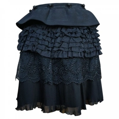 Pre-owned Manoush Black Silk Skirt