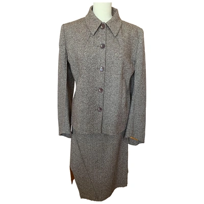 Pre-owned Kenzo Wool Skirt Suit In Brown