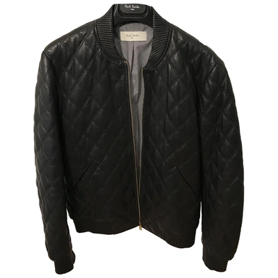 Pre-owned Paul Smith Leather Biker Jacket In Black