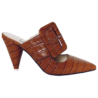 Pre-owned Attico Leather Mules In Brown