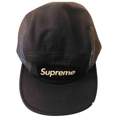Pre-owned Supreme Cloth Hat In Blue