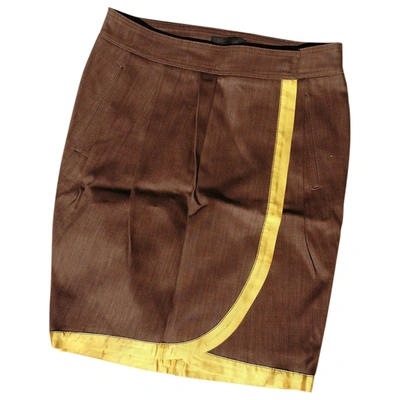 Pre-owned Roberto Cavalli Skirt In Brown