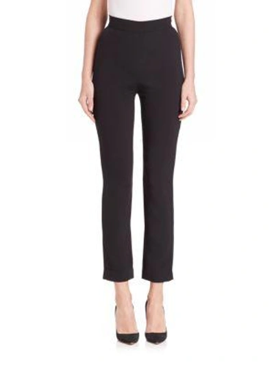 Brandon Maxwell Cropped Cigarette Trousers In Navy