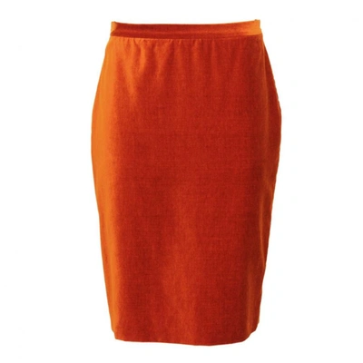 Pre-owned Moschino Skirt Suit In Orange