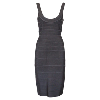 Pre-owned Herve Leger Dress In Grey