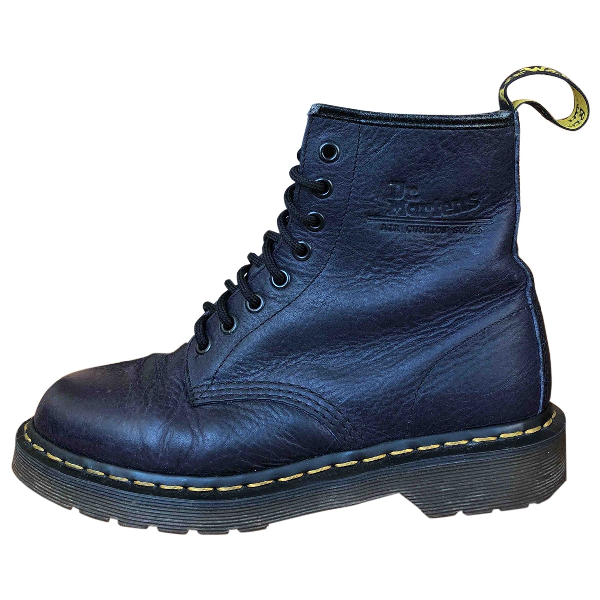 Pre-owned Dr. Martens 1460 Pascal (8 Eye) Purple Leather Ankle Boots | ModeSens