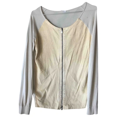 Pre-owned Malo Leather Short Vest In Beige