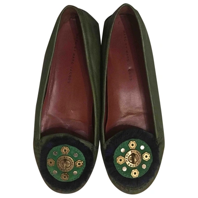 Pre-owned Marc By Marc Jacobs Leather Flats In Green