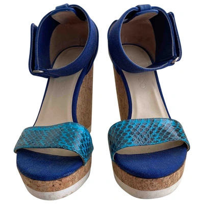 Pre-owned Jimmy Choo Leather Sandals In Blue