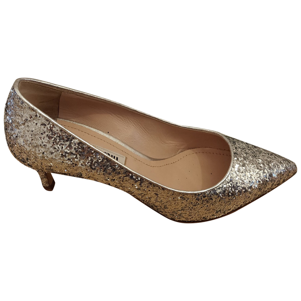 miu miu silver glitter heels