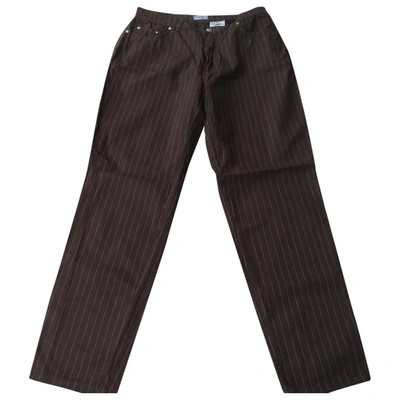 Pre-owned Versace Straight Trousers In Brown