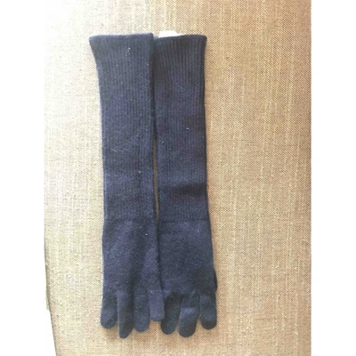 Pre-owned Malo Cashmere Long Gloves In Blue