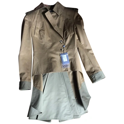 Pre-owned Alexander Mcqueen Khaki Cotton Coat