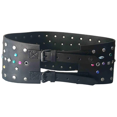 Pre-owned Mcq By Alexander Mcqueen Leather Belt In Black