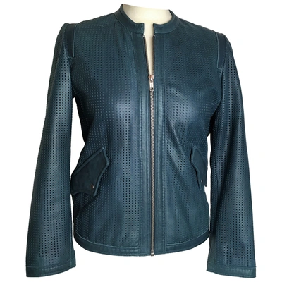 Pre-owned Isabel Marant Étoile Leather Biker Jacket In Blue