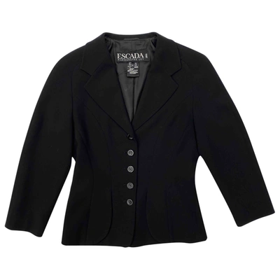 Pre-owned Escada Wool Blazer In Black