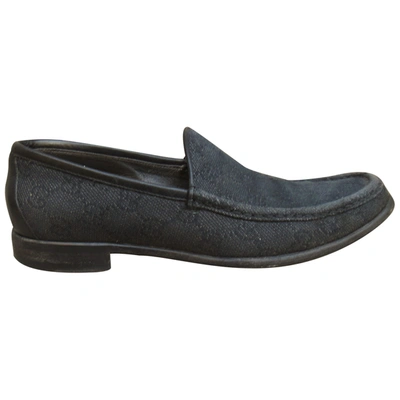 Pre-owned Gucci Cloth Flats In Black