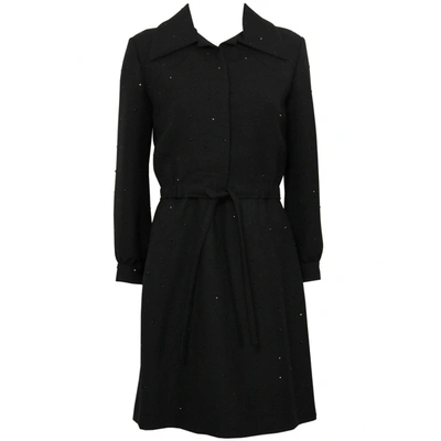 Pre-owned Guy Laroche Wool Mid-length Dress In Black