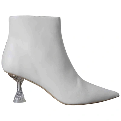 Pre-owned Tony Bianco White Leather Ankle Boots