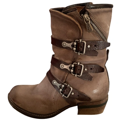 Pre-owned As98 Brown Leather Ankle Boots