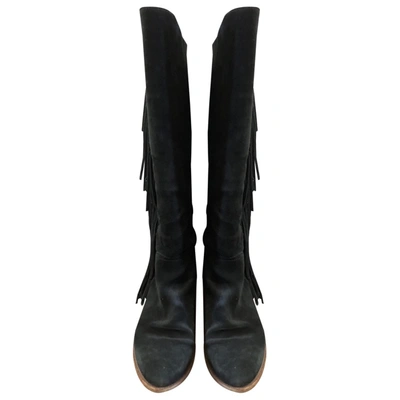 Pre-owned Polo Ralph Lauren Western Boots In Black