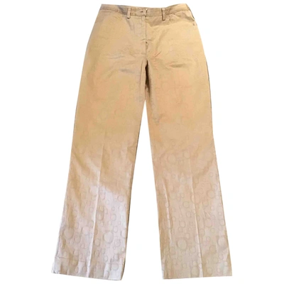 Pre-owned Ferragamo Straight Trousers In Beige