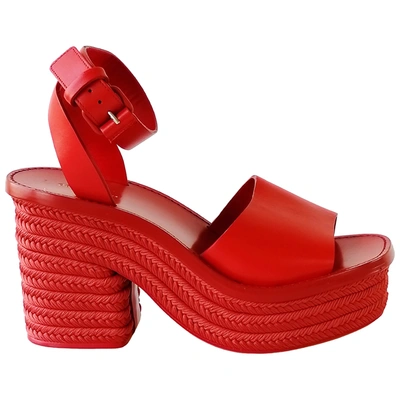Pre-owned Celine Leather Sandal In Red