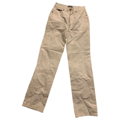Pre-owned Anna Sui Straight Pants In White