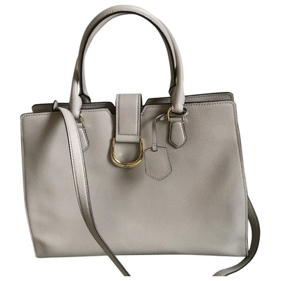 Pre-owned Ralph Lauren Leather Tote In Grey