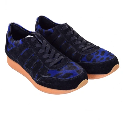 Pre-owned Dolce & Gabbana Leather Low Trainers In Navy