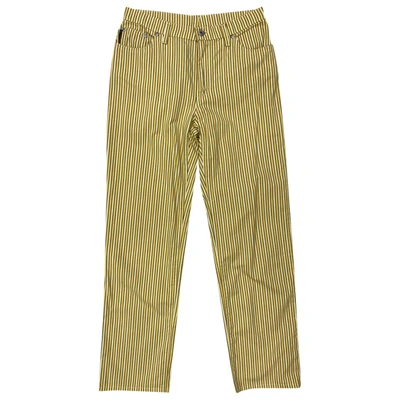 Pre-owned Krizia Straight Trousers In Yellow