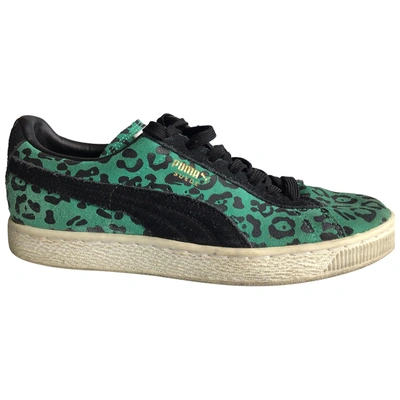 Pre-owned Puma Cloth Trainers In Green