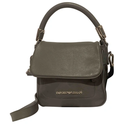Pre-owned Emporio Armani Leather Crossbody Bag In Grey
