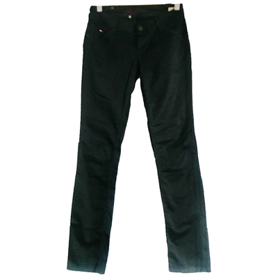 Pre-owned Tommy Hilfiger Straight Pants In Black