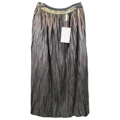 Pre-owned Ferragamo Mid-length Skirt In Metallic