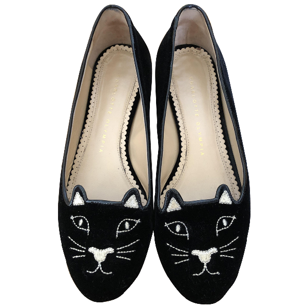 black velvet ballerina flats