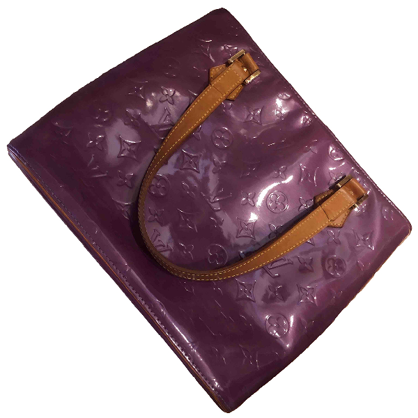 Pre-Owned Louis Vuitton Houston Purple Patent Leather Handbag | ModeSens