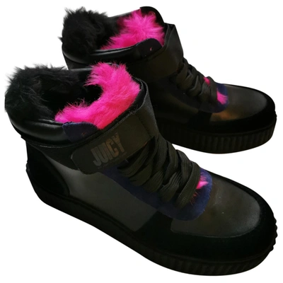Pre-owned Juicy Couture Leather Trainers In Black