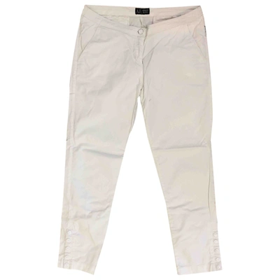 Pre-owned Armani Jeans Slim Trousers In White