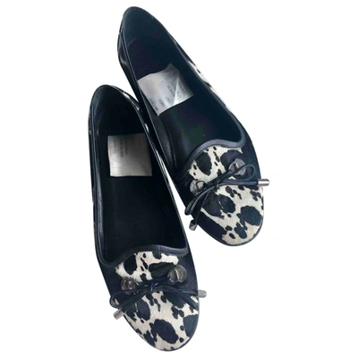 Pre-owned Moncler Pony-style Calfskin Ballet Flats In Multicolour