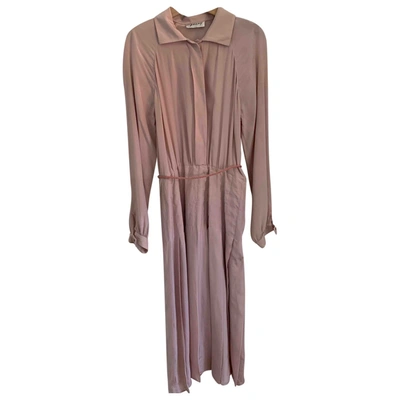 Pre-owned Genny Silk Dress In Pink