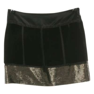 Pre-owned Diane Von Furstenberg Linen Skirt In Black