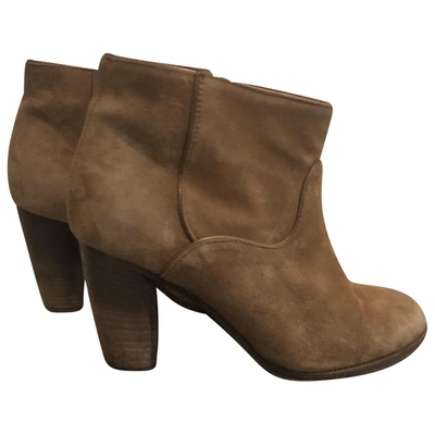 Pre-owned Comptoir Des Cotonniers Ankle Boots In Beige