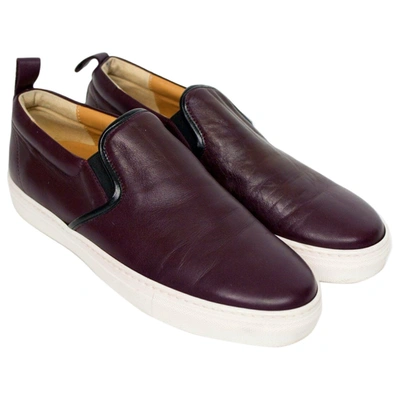 Pre-owned Fabio Rusconi Leather Trainers In Burgundy