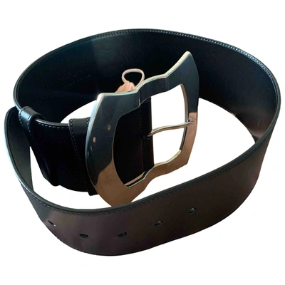 Pre-owned Miu Miu Leather Belt In Black